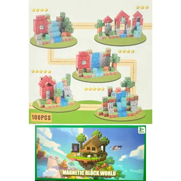 The Block World- 100 piece Magnetic Block Set