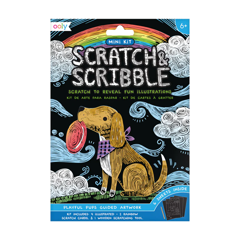 Mini Scratch & Scribble Art Kit: Playful Pups