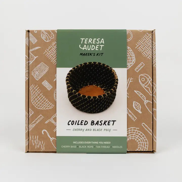Basket Making Kits: Cherry wood and black rope