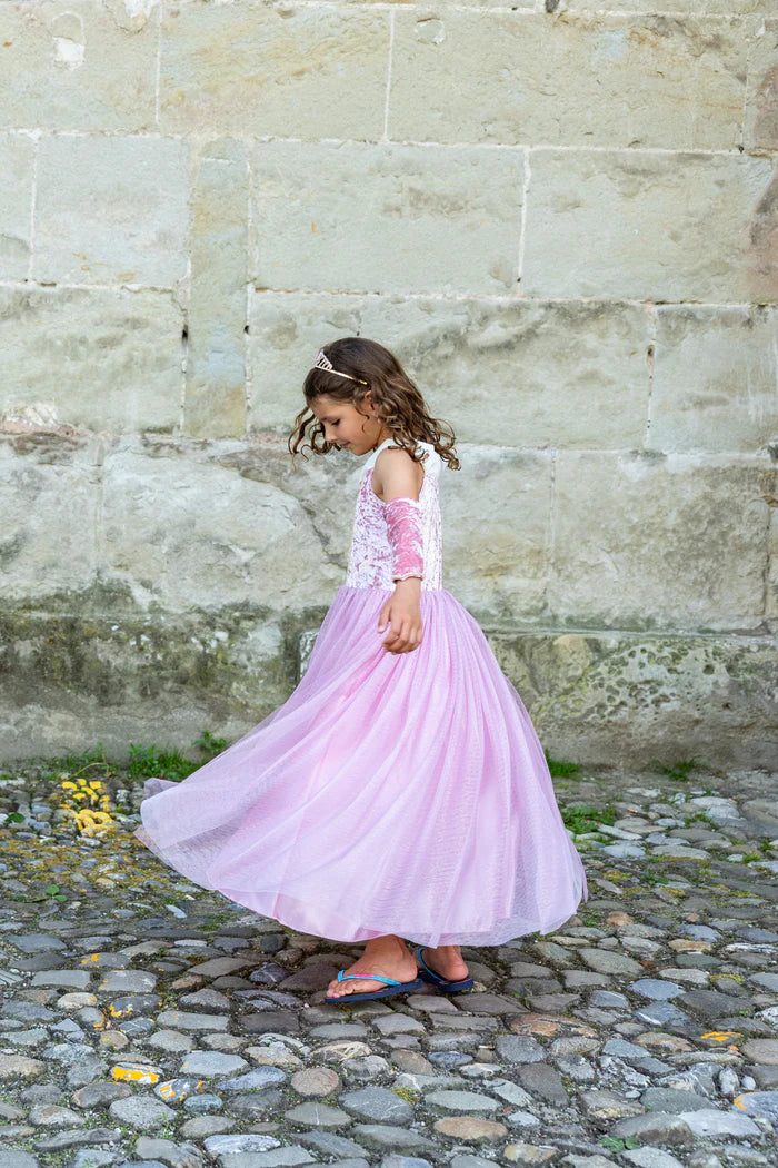 Velvety Soft Sleeping Sweetheart Princess Gown with Arm Warmers 3-4