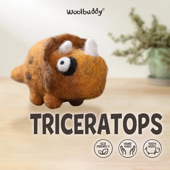 Needle Felting Triceratops Kit