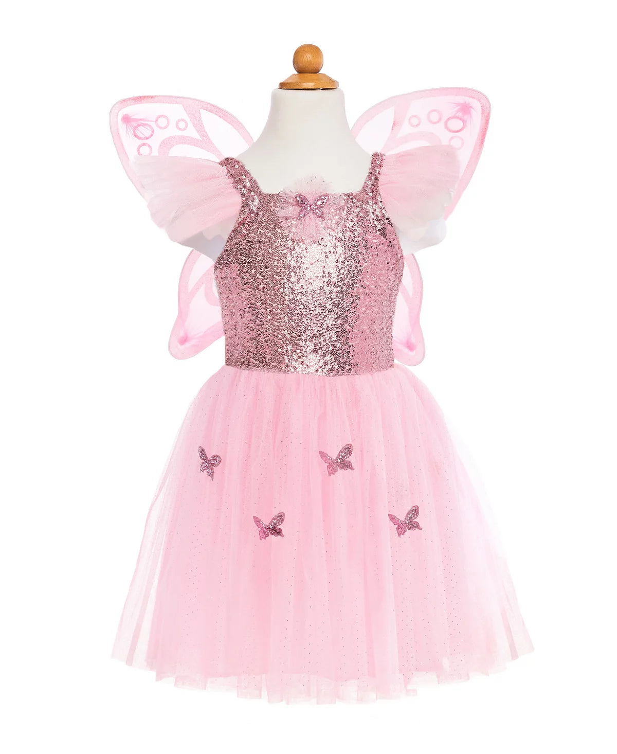 Pink Sequins Butterfly Dress & Wings