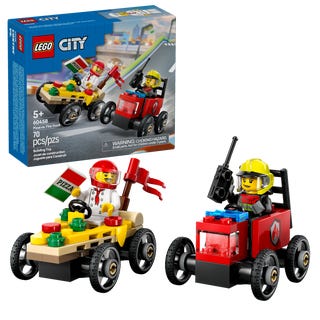 Lego Pizza Vs Fire Truck Race Car