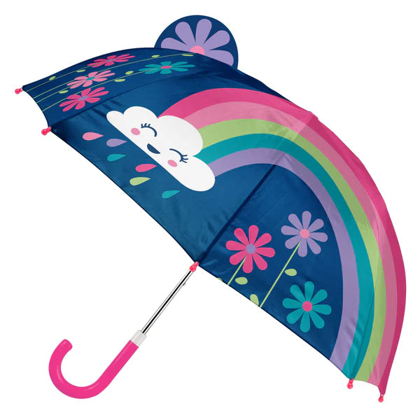 Blue Umbrella with Rainbow Pattern