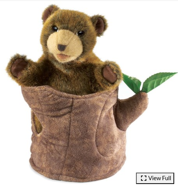 Bear In Tree Stump Puppet