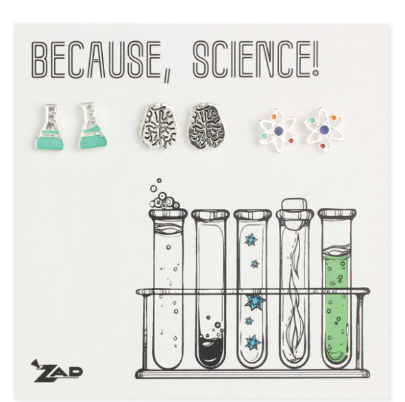 Because Science Enamel Post Earrings Set