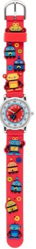 Solo Time Watch: Red Band with Robots