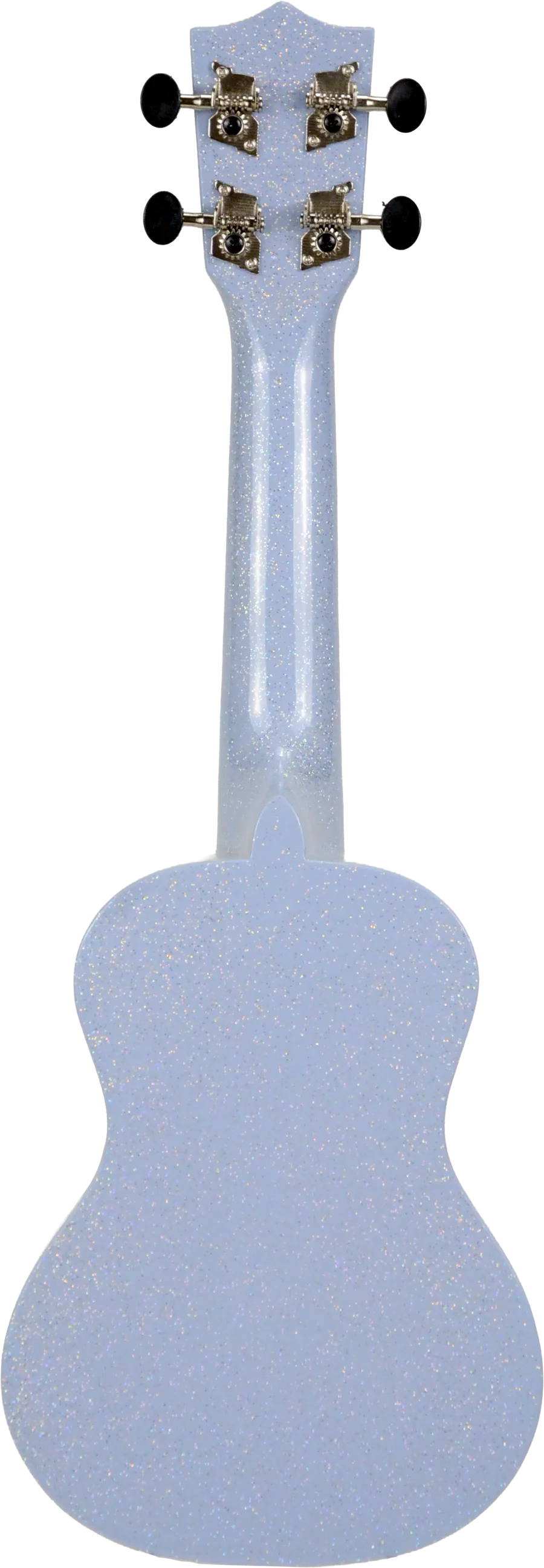 Ukulele with Moonbeam Blue Glitter Design