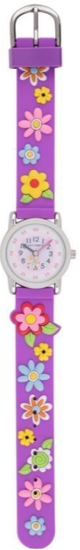 Solo Time Watch: Purple Band with Flowers