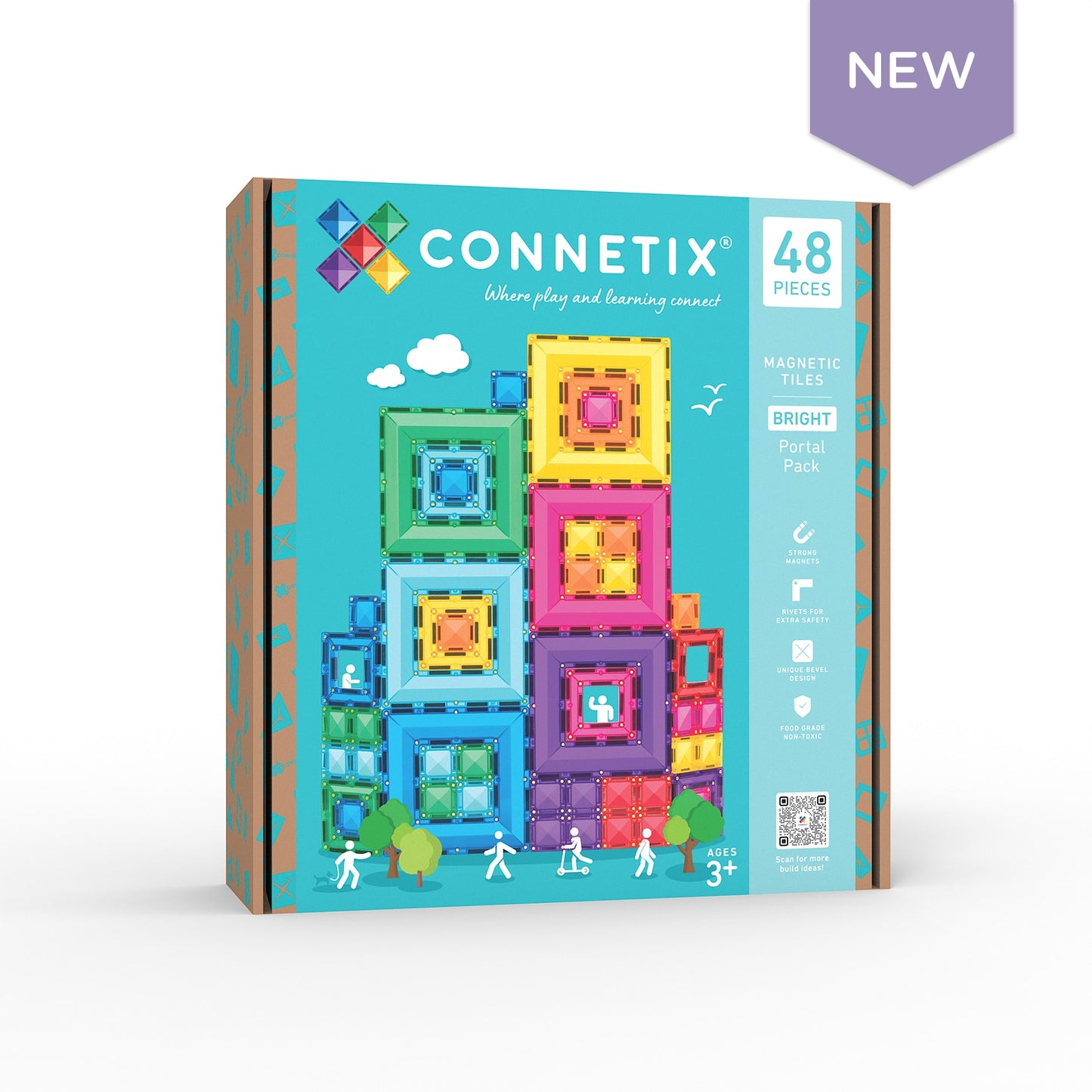 Connetix Magnetic Tiles Bright Portal Pack 48 pc