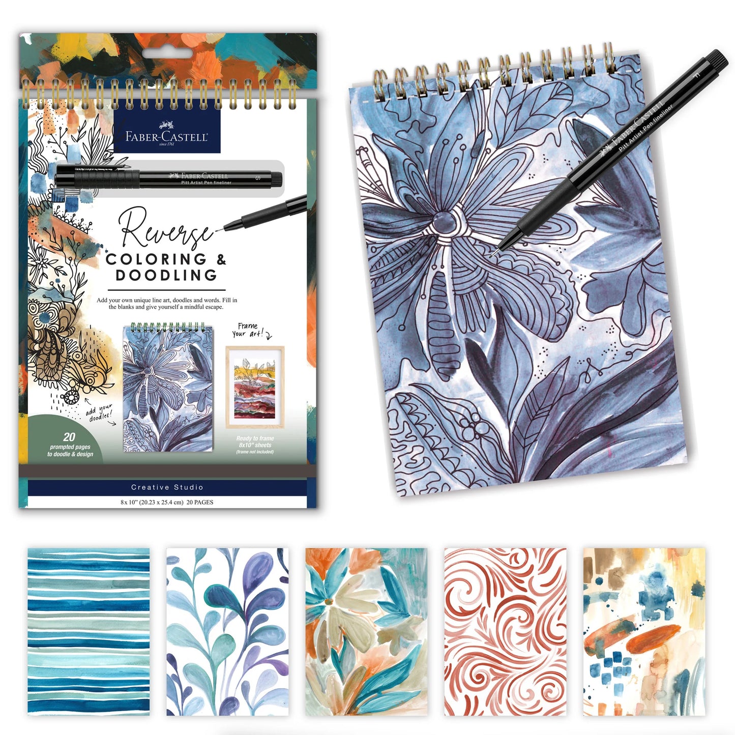 Reverse Coloring and Doodling Book Monochrome