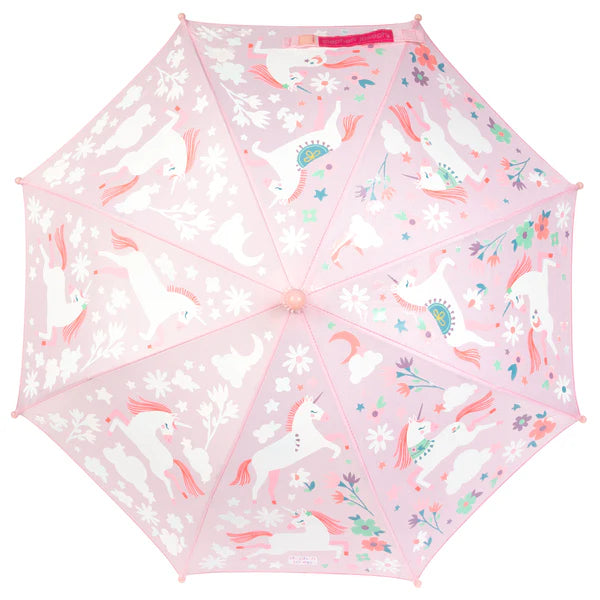 Pink Color Changing Umbrella with Unicorn Pattern