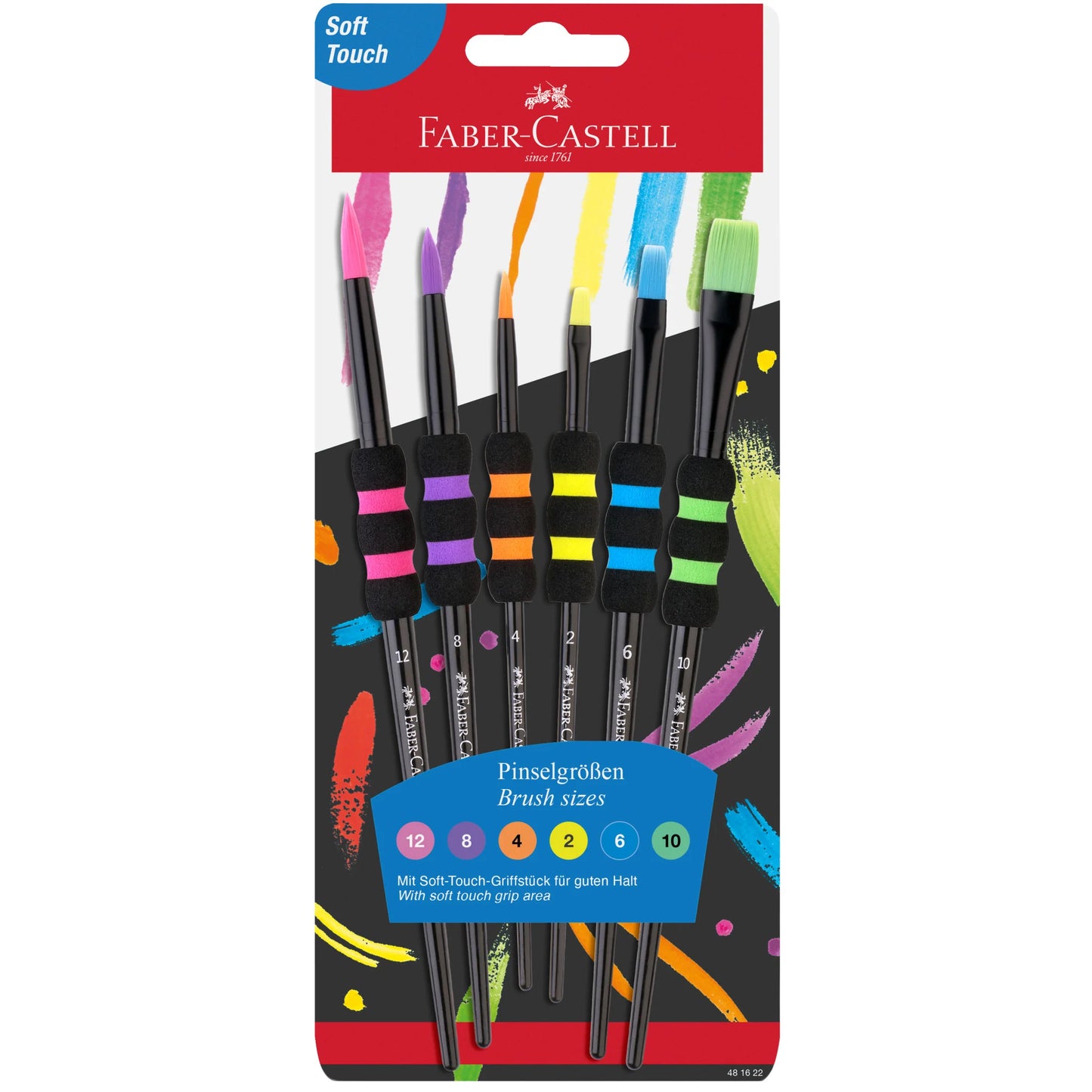 6Ct Soft Grip Brushes