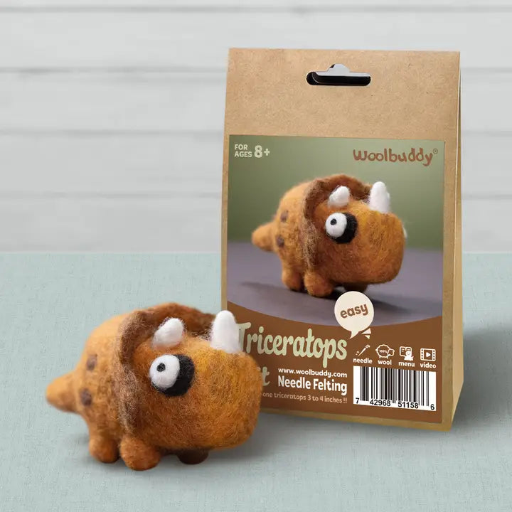Needle Felting Triceratops Kit