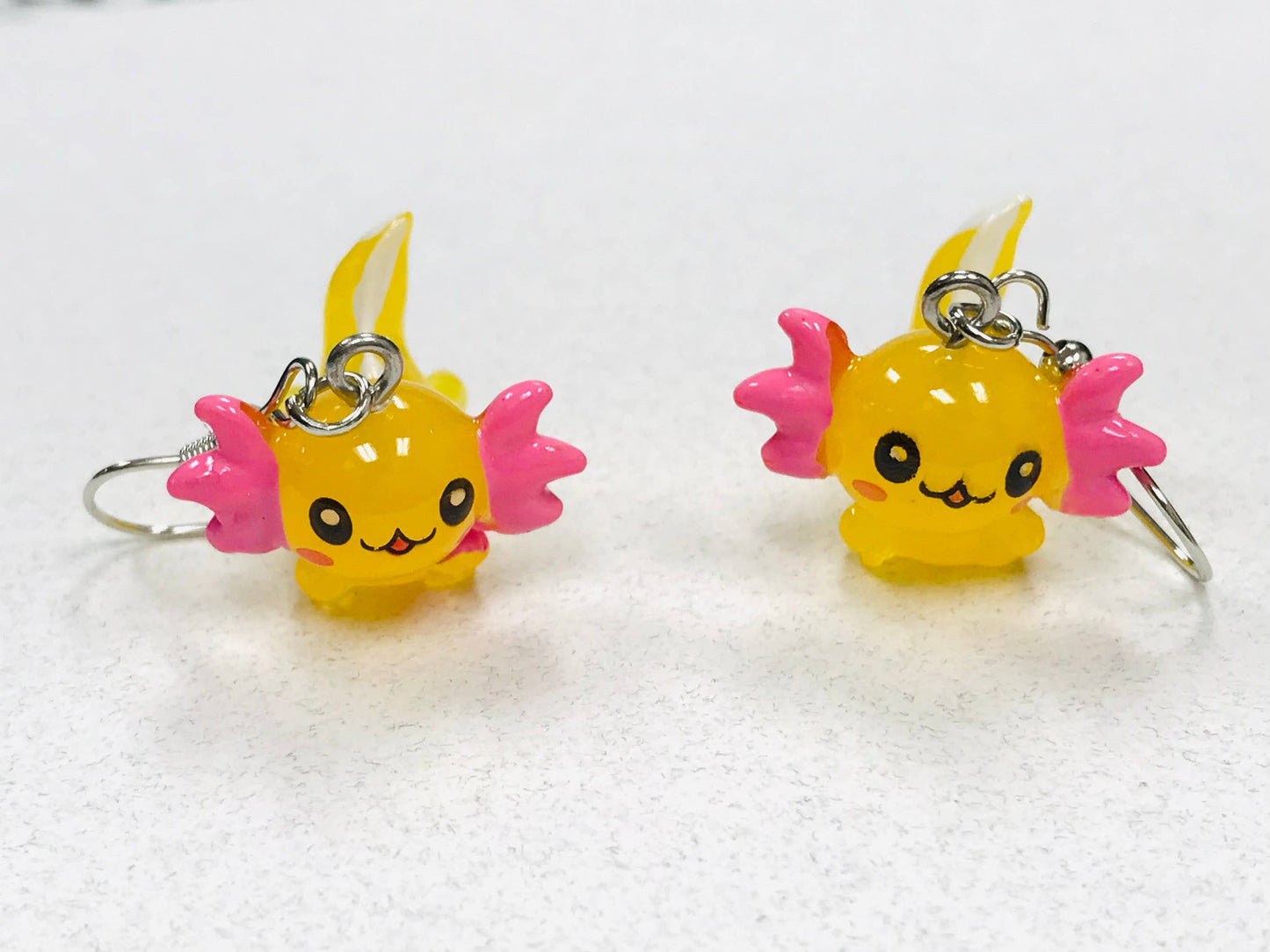 Pink Axolotl Earrings