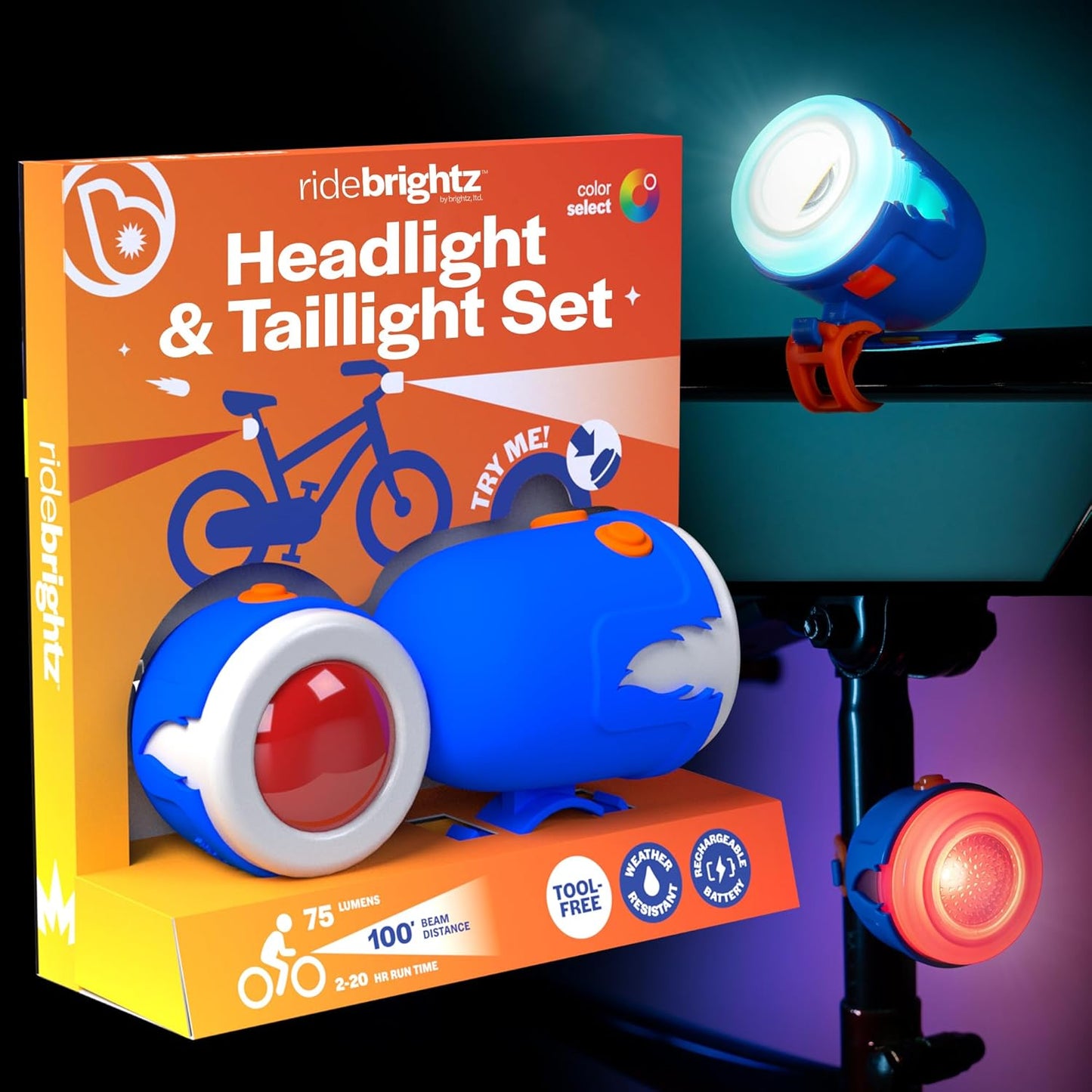 Brightz RideBrightz LED Bike Headlight & Taillight Set