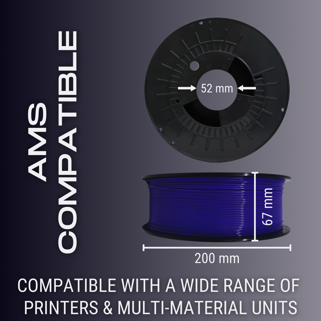 Purple AF Silk PLA 3D Printer Filament, 1.75 mm Diameter, 1 kg Spool