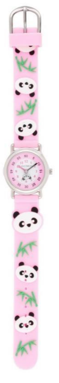 Solo Time Watch: Light Pink Band with Panda Bears