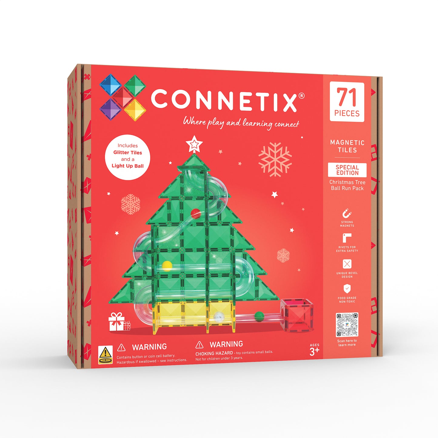 Connetix Christmas Tree Ball Run 71pc