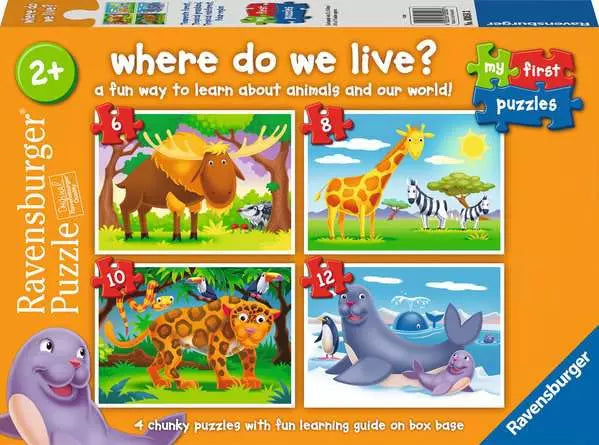 Where do We Live 6, 8, 10, 12 piece Puzzles