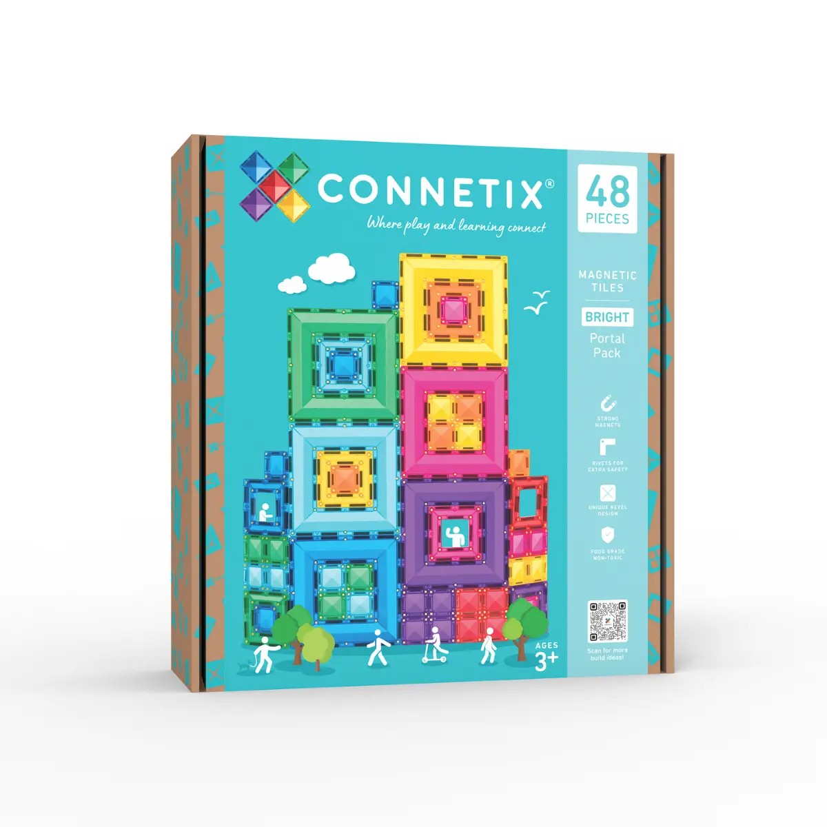 Connetix Magnetic Tiles Bright Portal Pack 48 pc