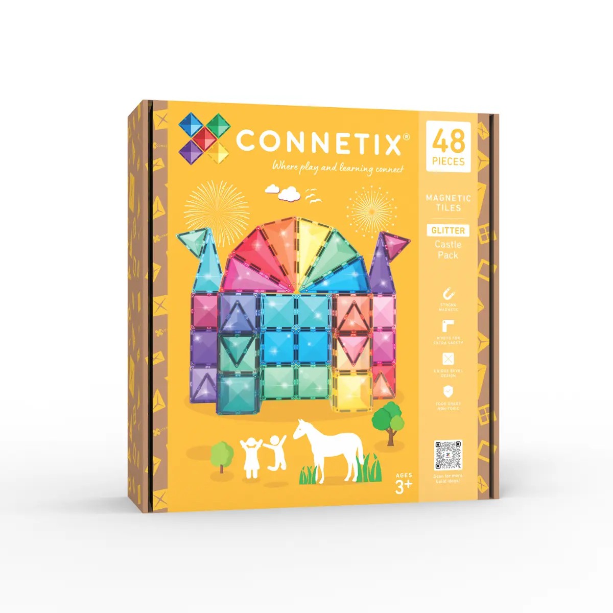 Connetix Magnetic Tiles Glitter Castle Pack 48 pc
