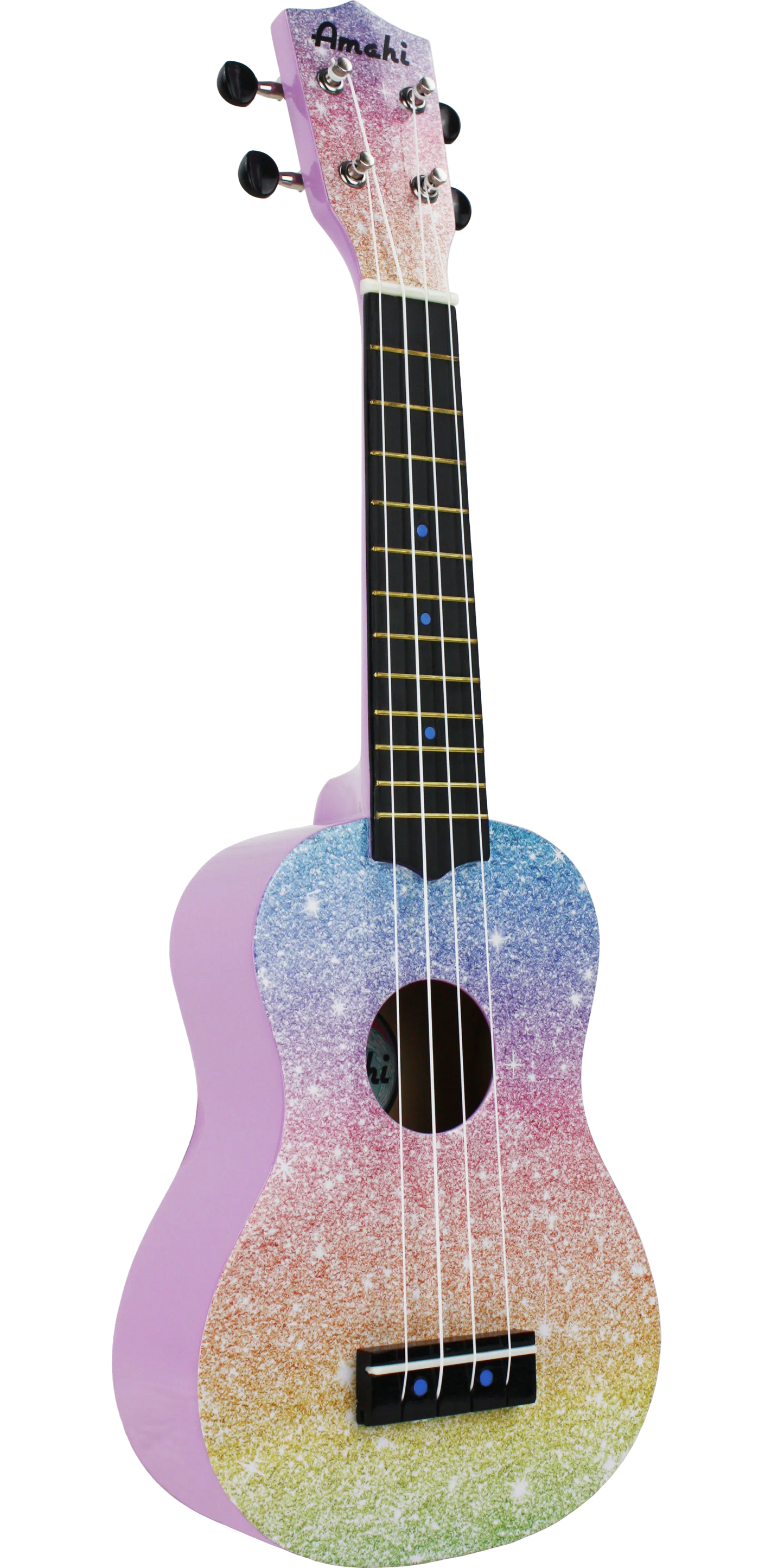 Soprano Ukulele with Rainbow Glitter Design