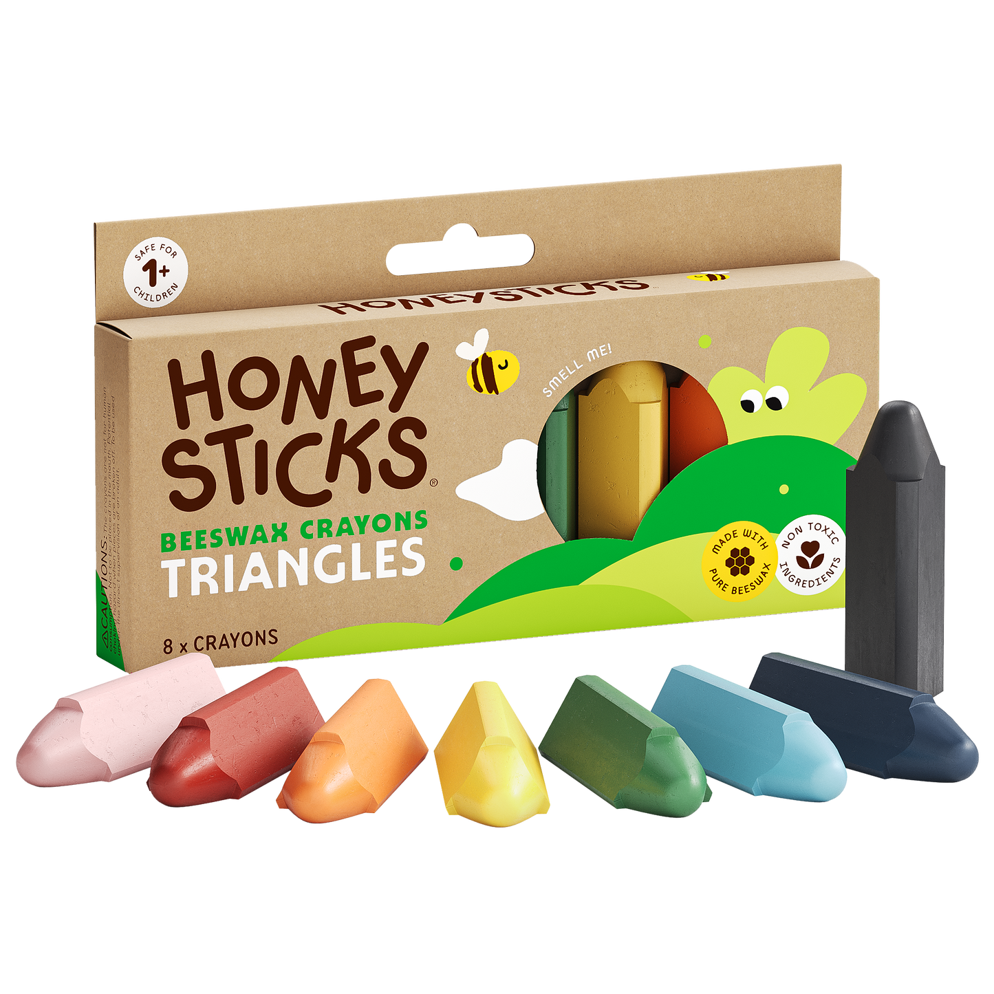 Honeysticks: Beeswax Triangle Crayons 8pk