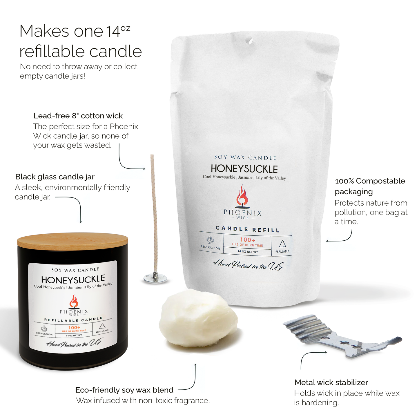Honeysuckle - Candle-Making Kit + Jar