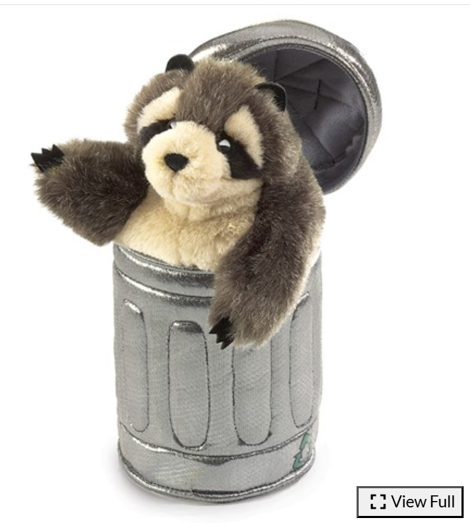 Raccoon In Garbage Can Puppet