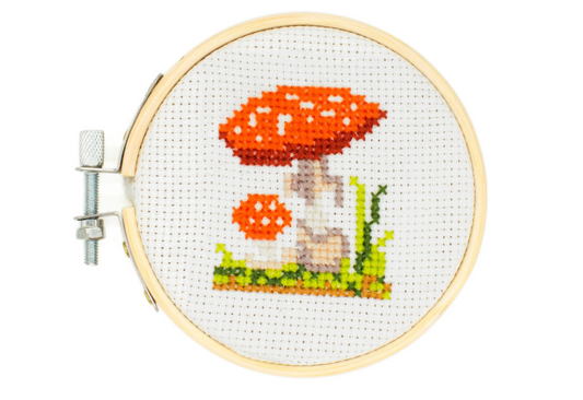 Mushroom Mini Cross Stitch Embroidery Kit