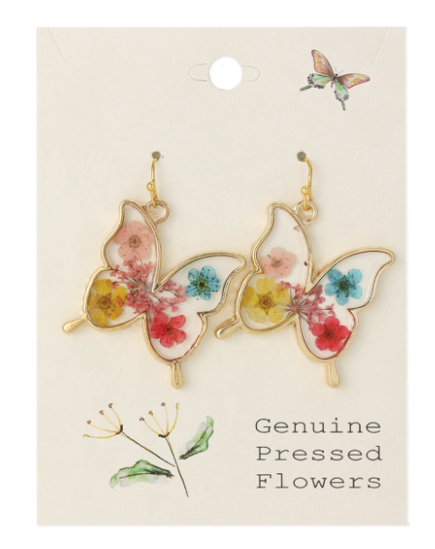 Butterfly Bouquet Dried Flower Earrings