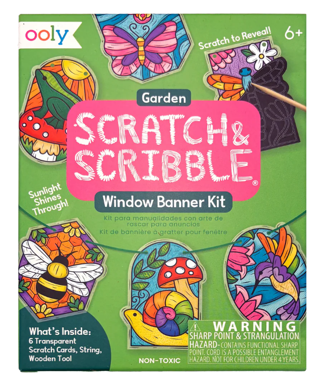 Mini Scratch & Scribble Window Banner: Garden