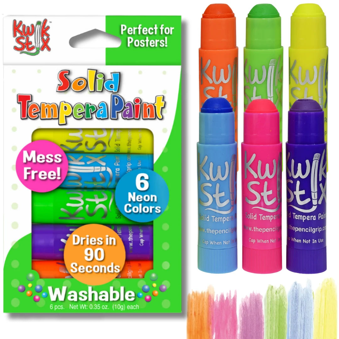 Kwik Stix Tempera Paint- 6 Neon Colors