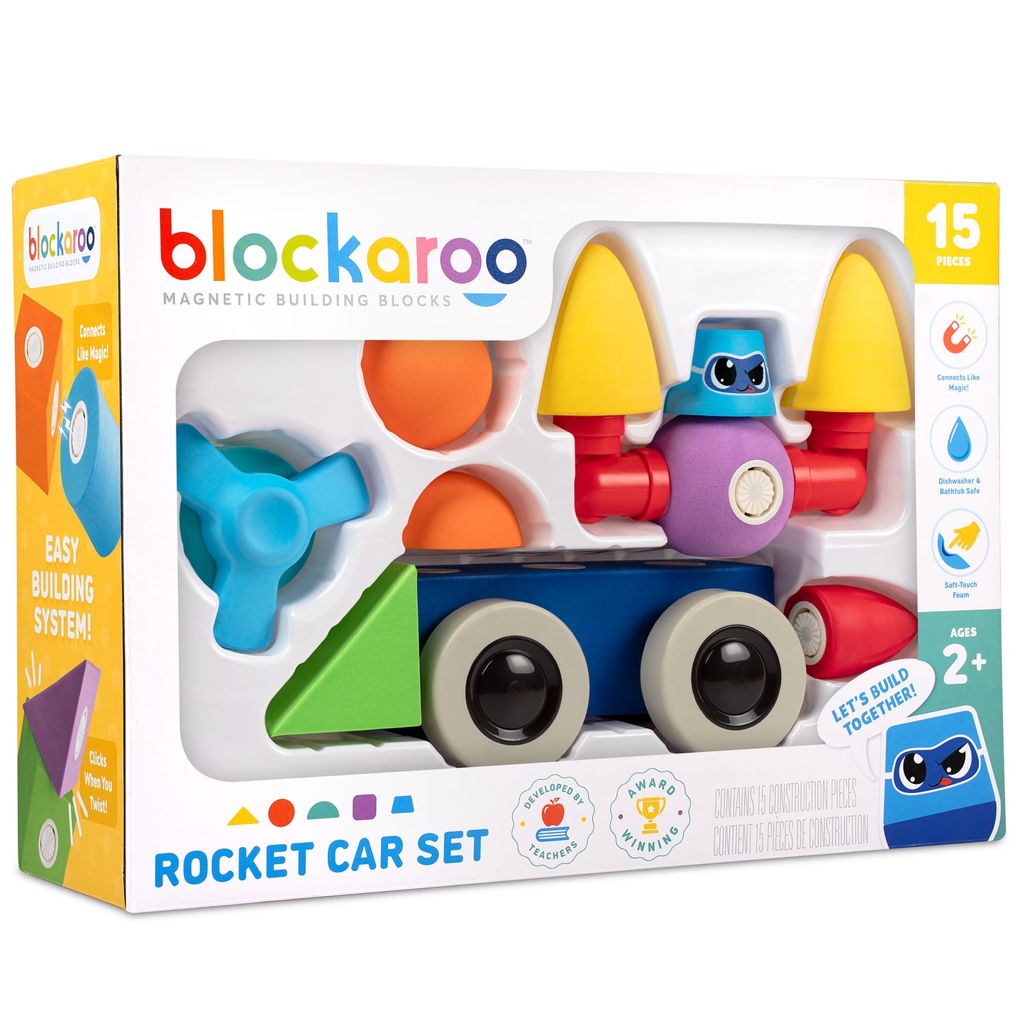 Blockaroo Magnetic Foam Blocks Rocket Car Set