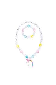 White Unicorn Necklace and Bracelet Set