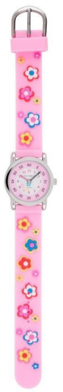 Solo Time Watch:  Hot Pink Band with Flowers