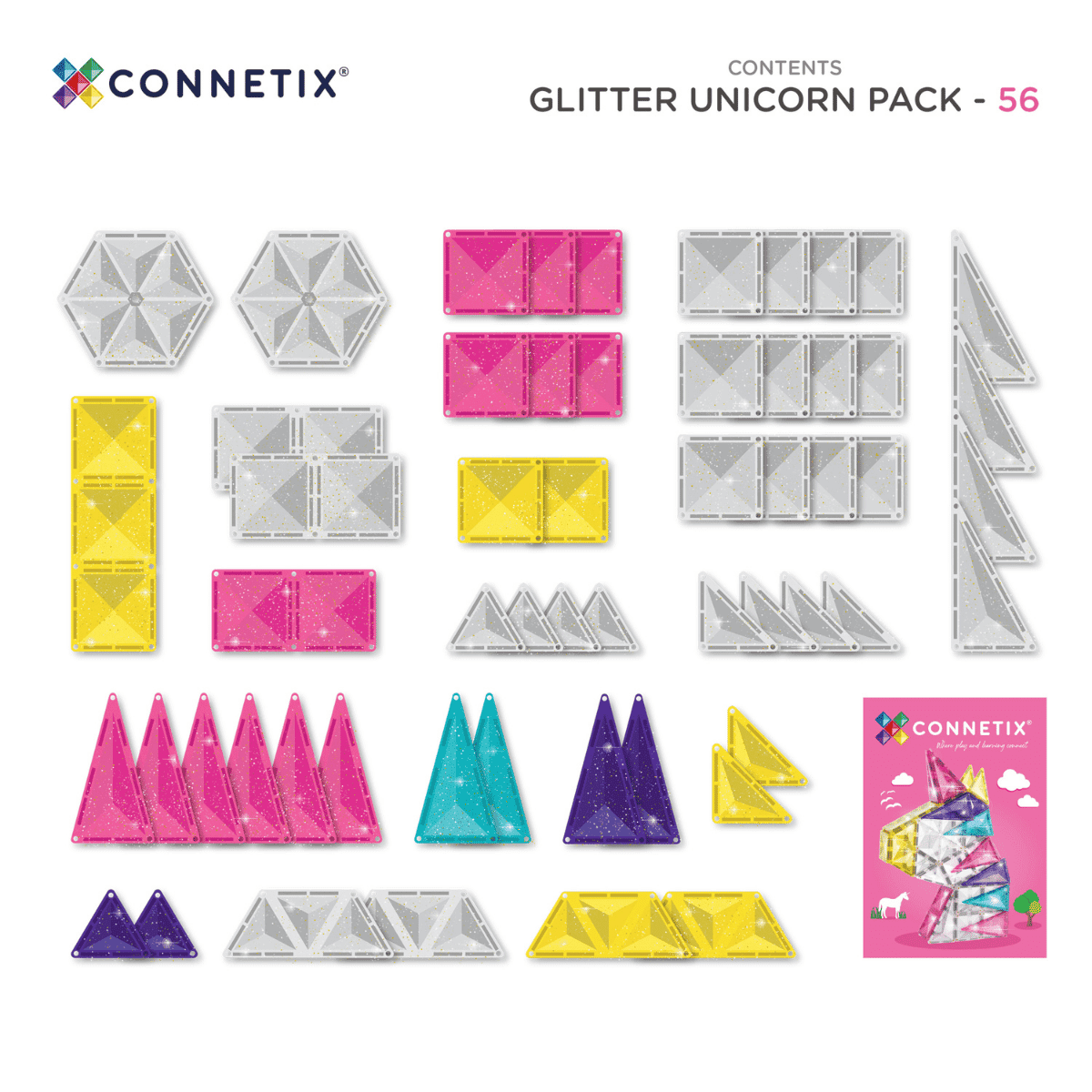 Glitter Unicorn Connetix Pack