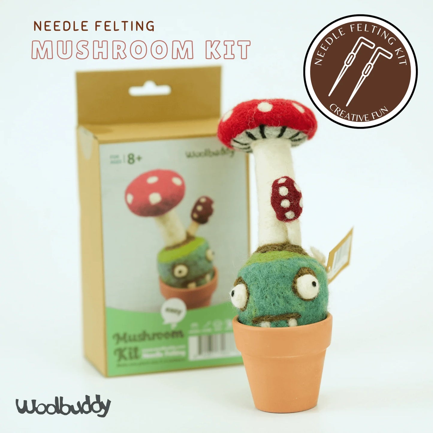 DIY Needle Felting Monster Kit - Mushroom