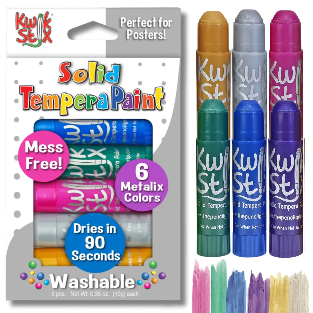 Kwik Stix Tempera Paint - 6 Metalix Colors