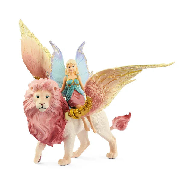 Fairy in Flight on winged Lion