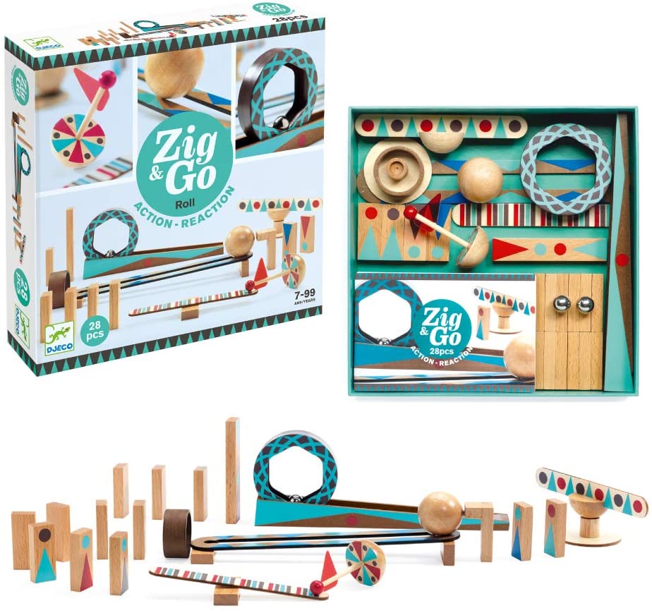 Zig & Go Roll Action Reaction DJECO, 28 Pieces